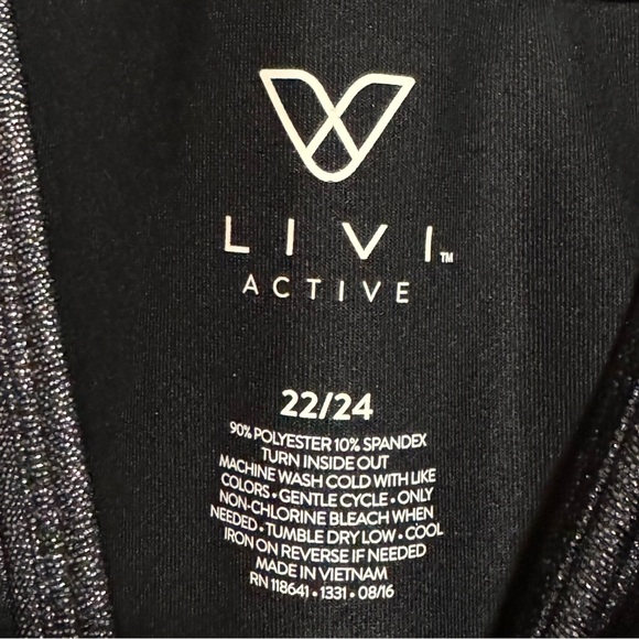 LIVI Active Shiny Dark Silver Pewter Metallic Tank Cage Cutout Back Size 22/24 - Picture 5 of 5